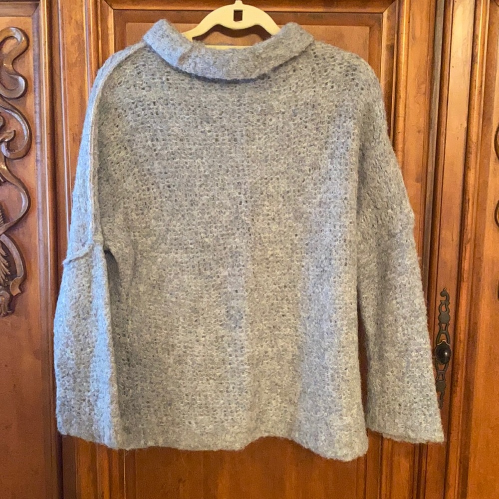Free People blue grey mock turtle neck